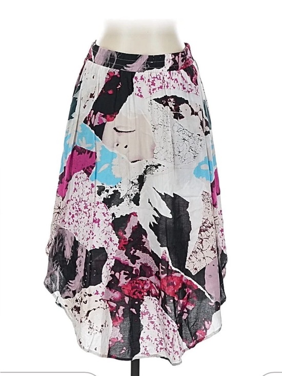 Tildon Dresses & Skirts - Funky unique artsy colorful mid length skirt elastic waist lined pop art print